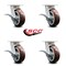 Service Caster 6 Inch Kingpinless Poly on Polyolefin Wheel Swivel Caster Set with Brakes SCC SCC-KP30S620-PPUR-SLB-4 - alternate 3